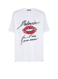 Embroidered T-shirt with Balmain "Love Letter" and Lips