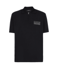Cotton polo shirt with leather Balmain Couture label