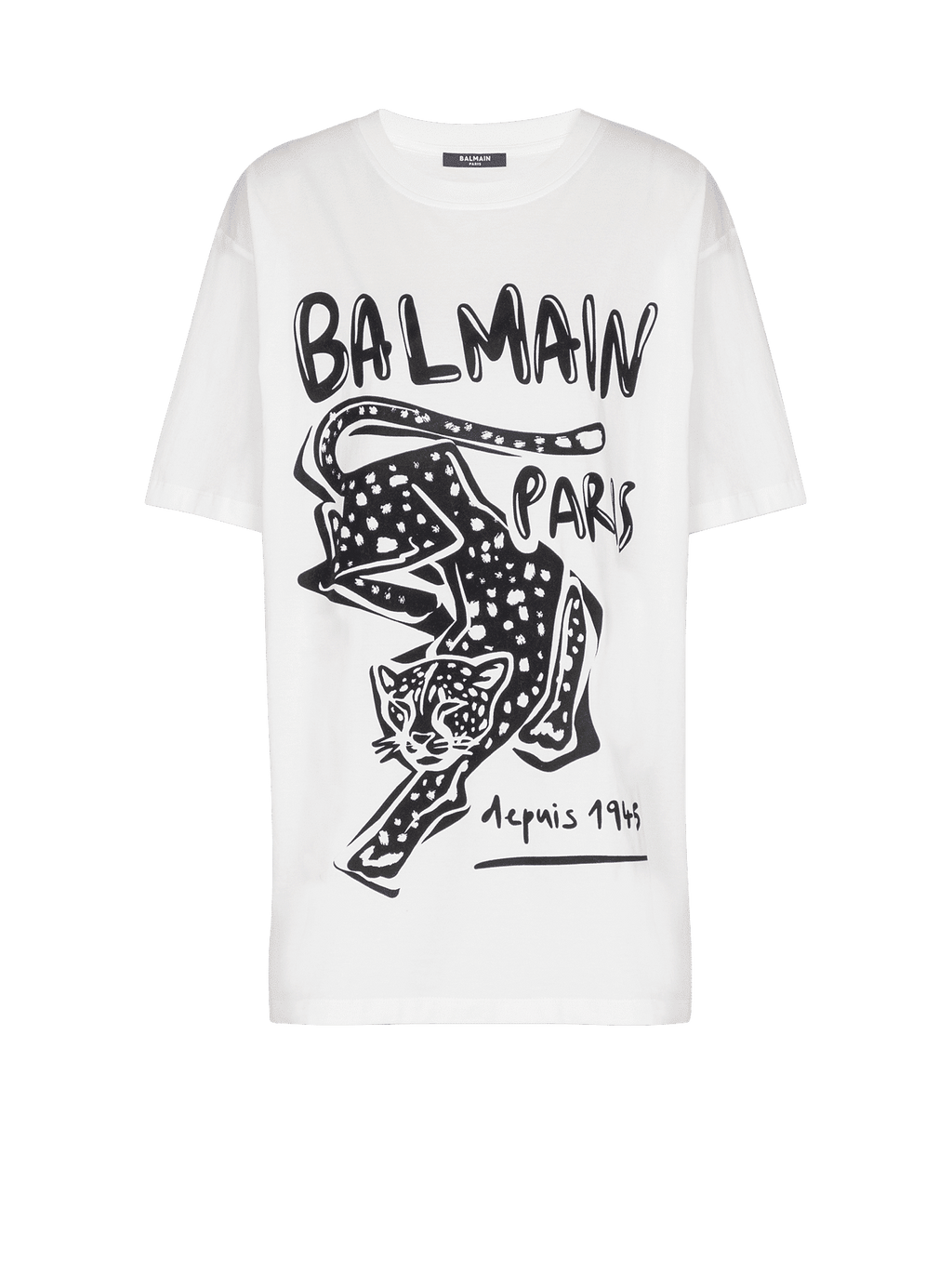 Short-sleeved T-shirt with leopard print