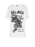 Short-sleeved T-shirt with leopard print