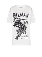 Short-sleeved T-shirt with leopard print