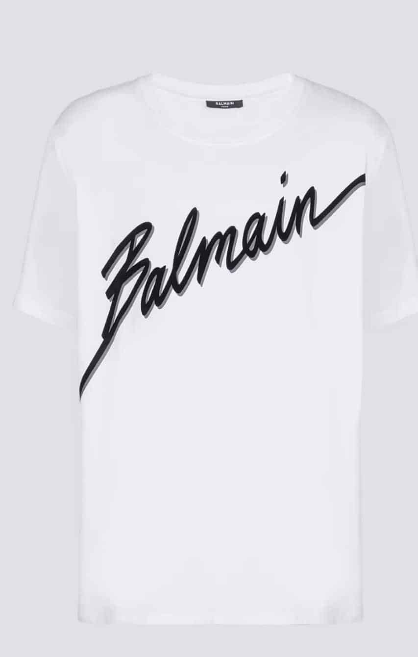 T-shirt with flocked Balmain Letter logo