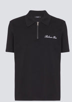 Short-sleeved polo shirt with embroidery