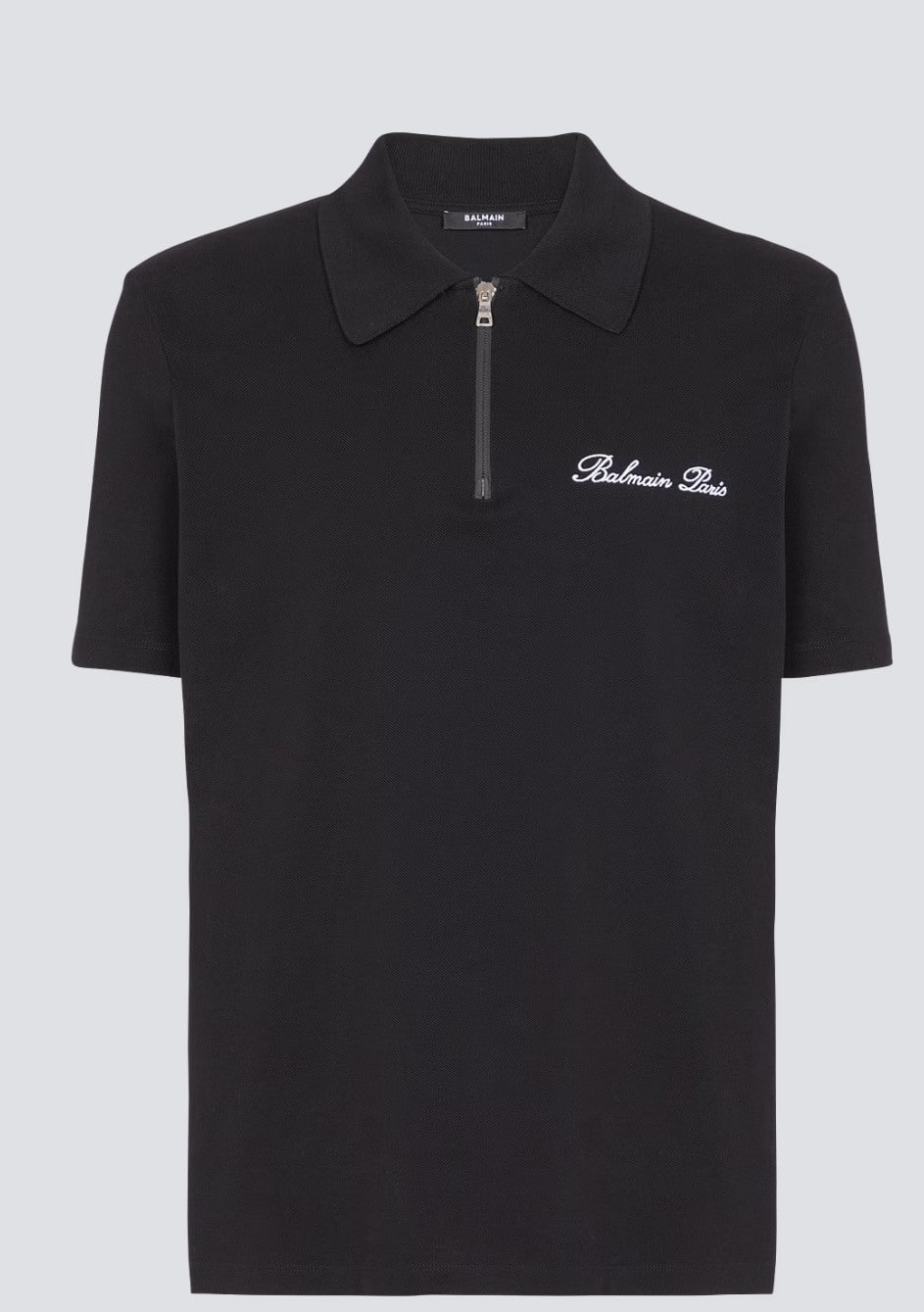 Short-sleeved polo shirt with embroidery