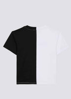 Two-tone T-shirt with vintage Balmain print