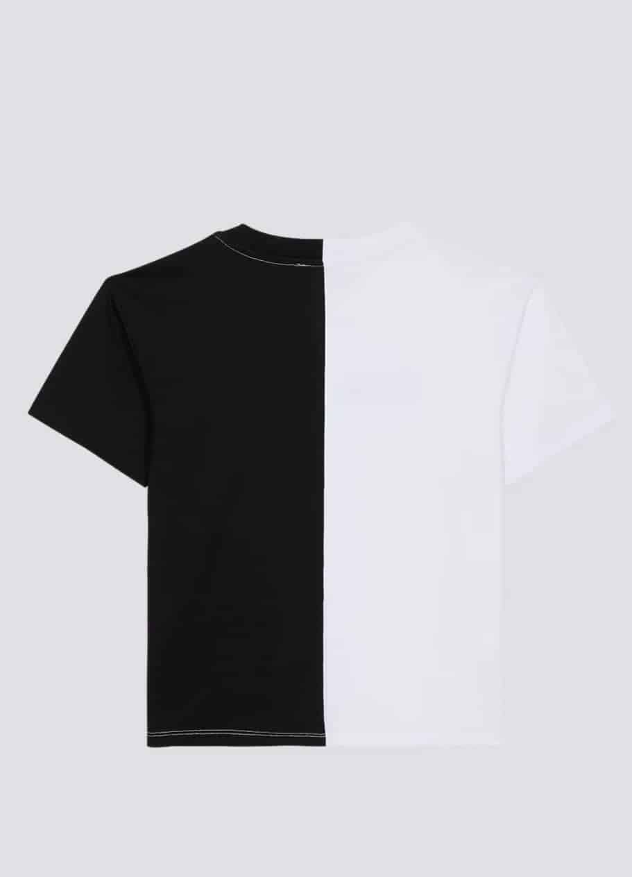 Two-tone T-shirt with vintage Balmain print