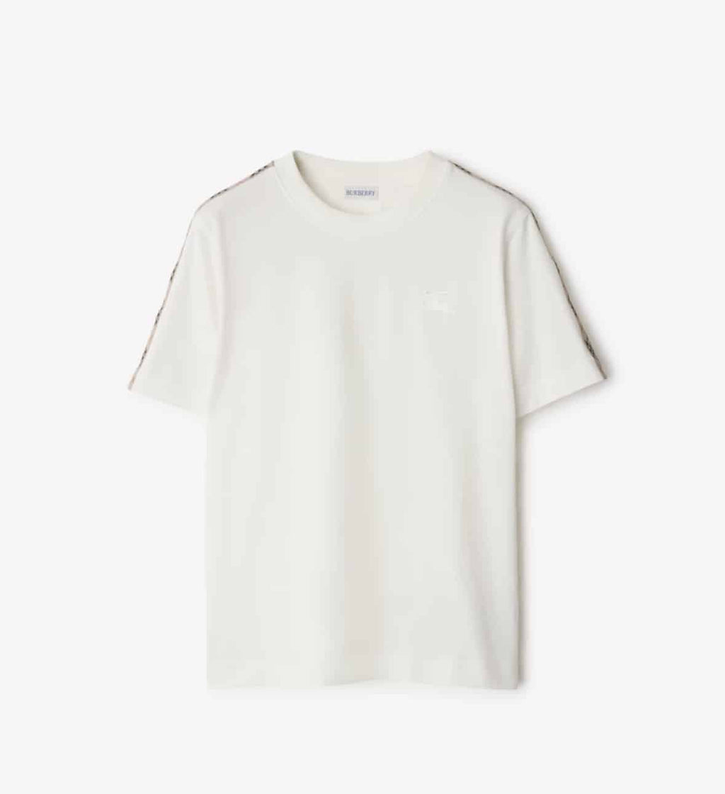 Check Trim Cotton T-shirt