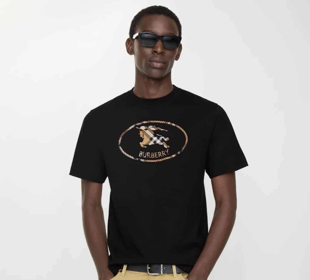 Check Knight Stamp Cotton T-shirtPrice