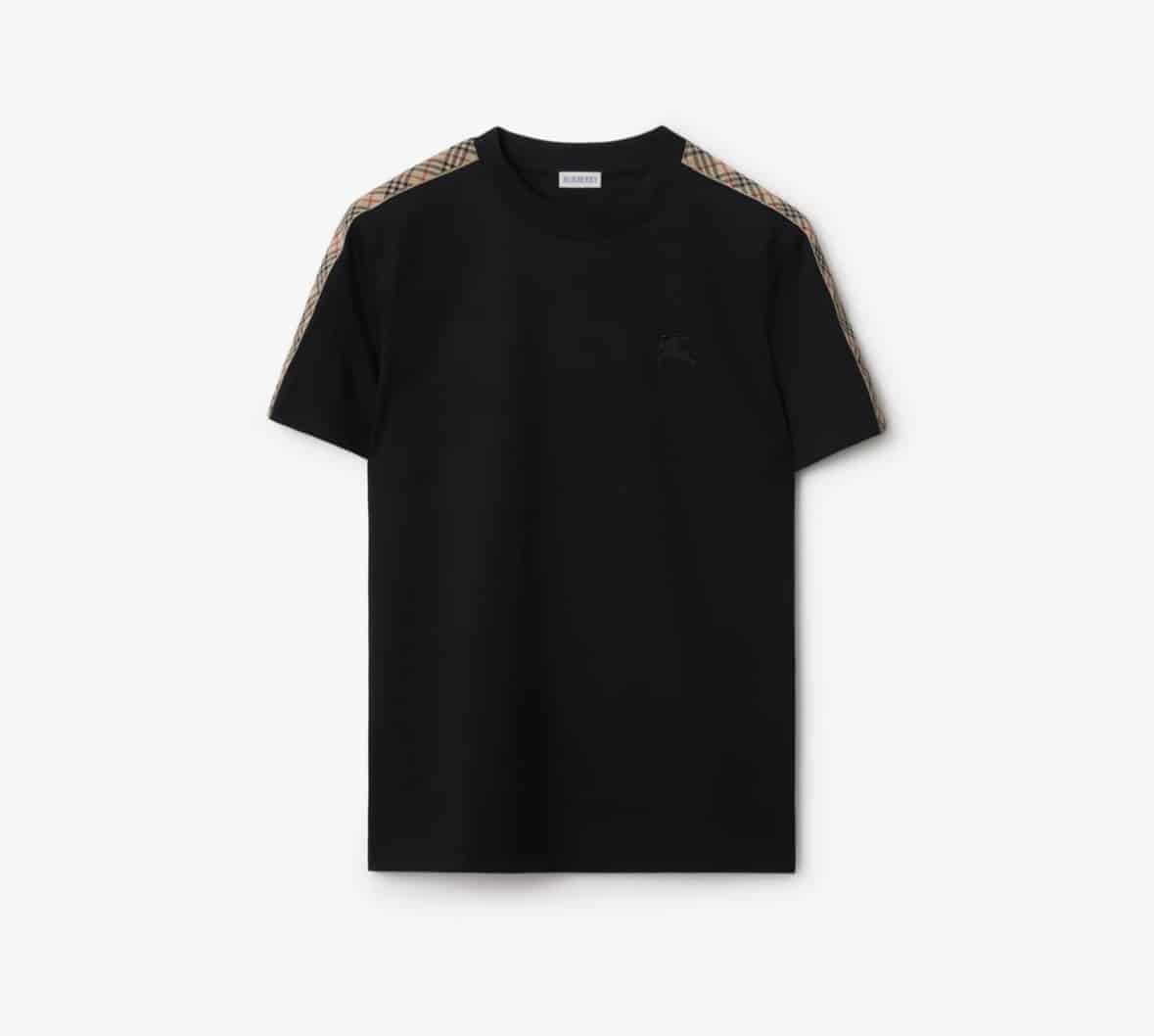 Check Trim Cotton T-shirt