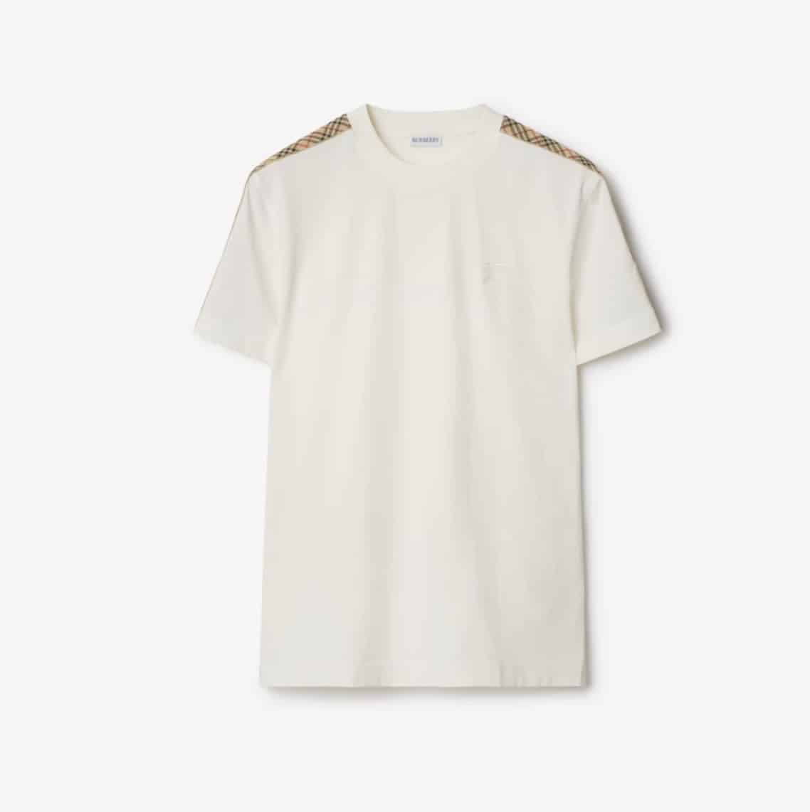 Check Trim Cotton T-shirt