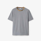 Check Trim Cotton T-shirt