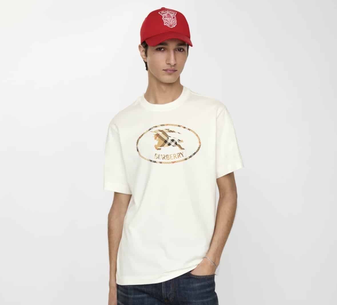 Check Knight Stamp Cotton T-shirtPrice