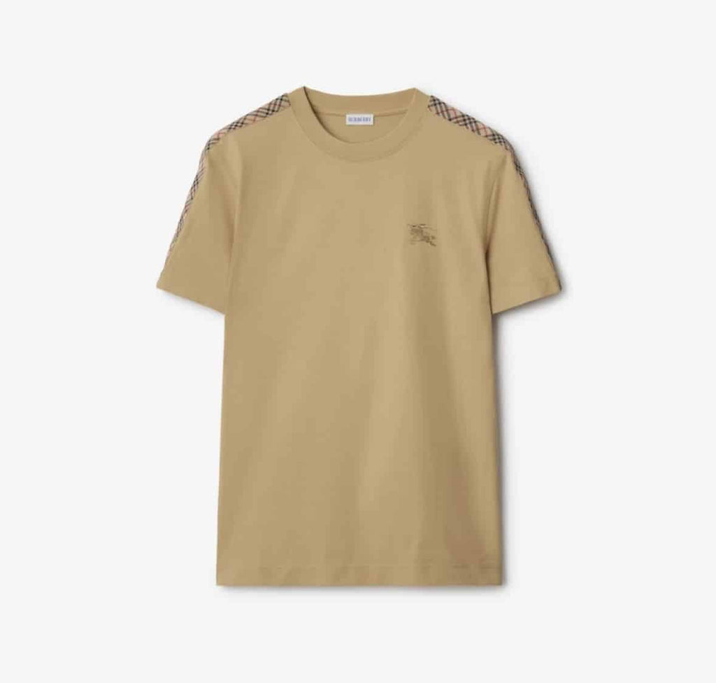 Check Trim Cotton T-shirt
