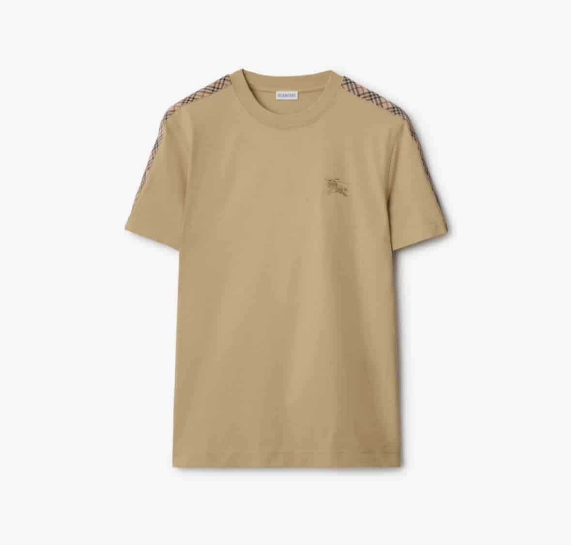 Check Trim Cotton T-shirt