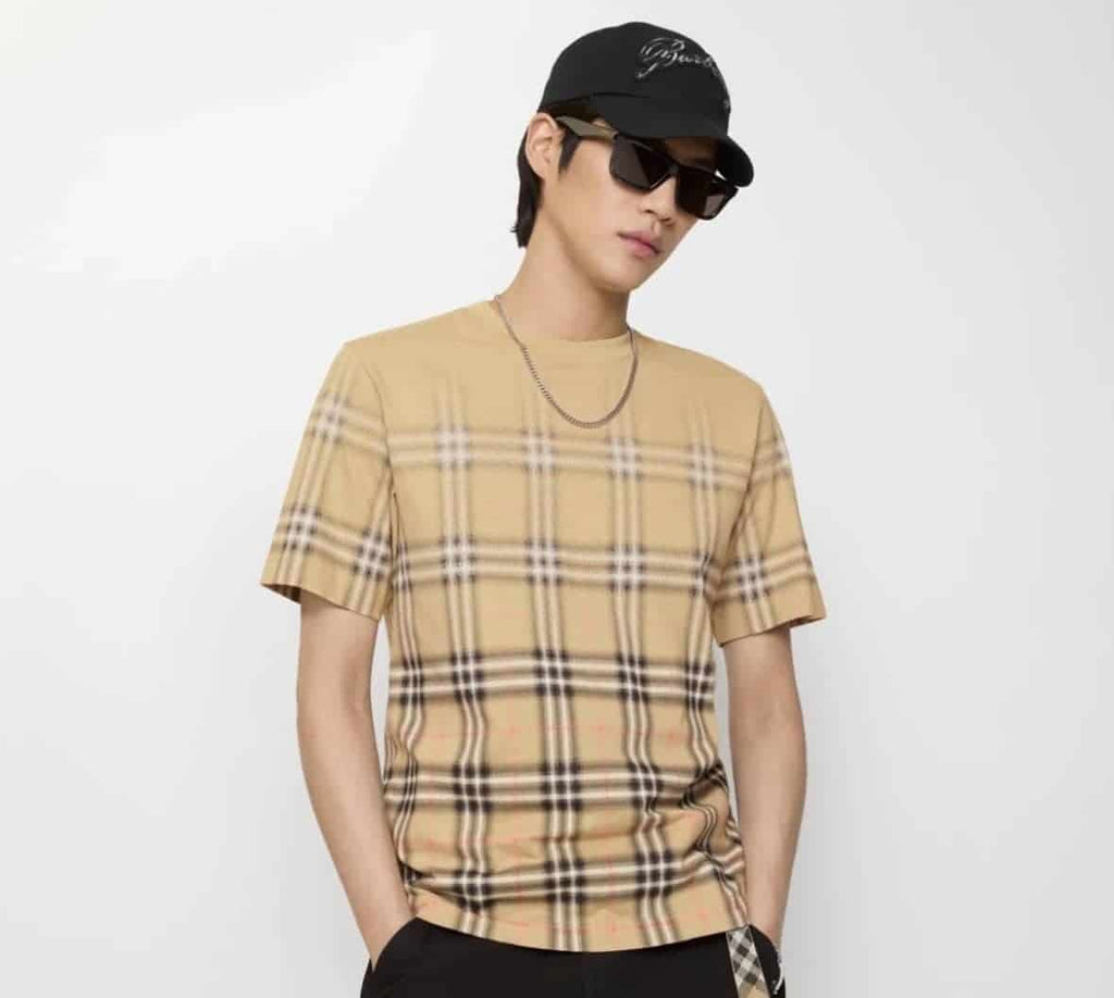 Gradient Check Cotton T-shirtPrice