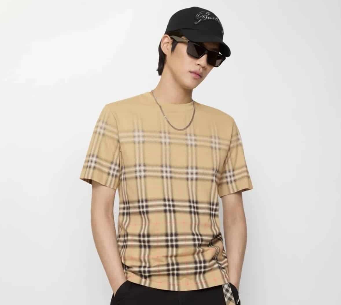 Gradient Check Cotton T-shirtPrice