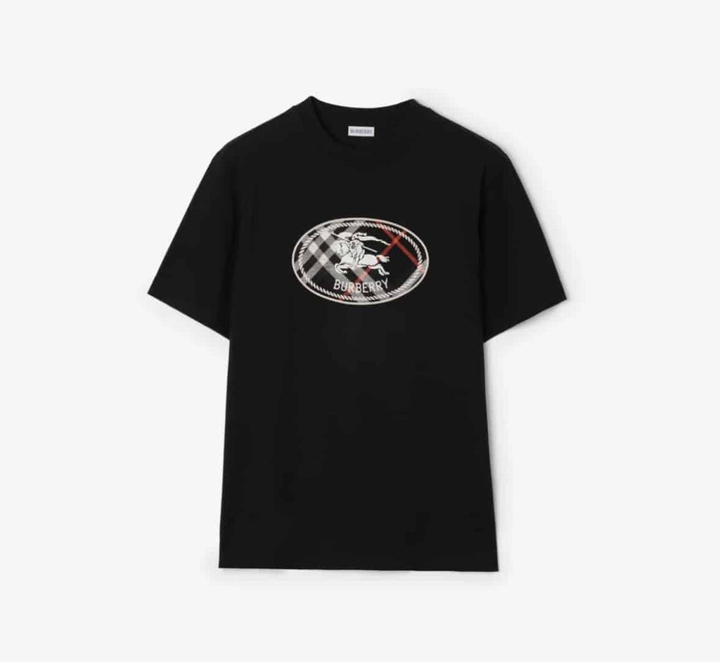 Check Knight Stamp Cotton T-shirt