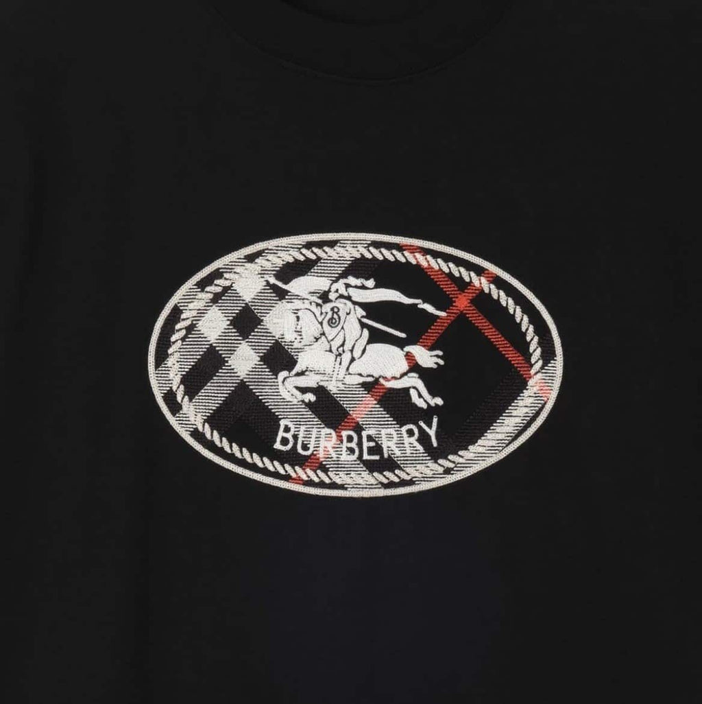 Check Knight Stamp Cotton T-shirt
