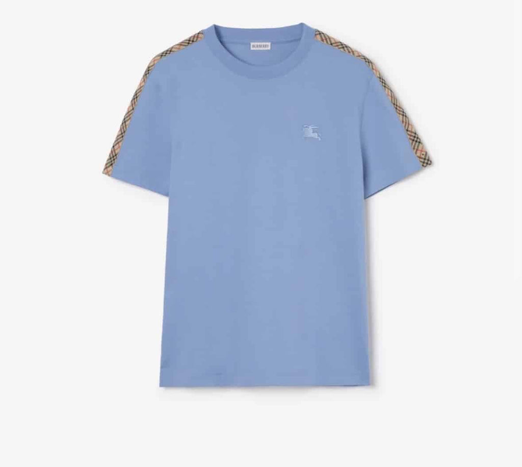 Check Trim Cotton T-shirt