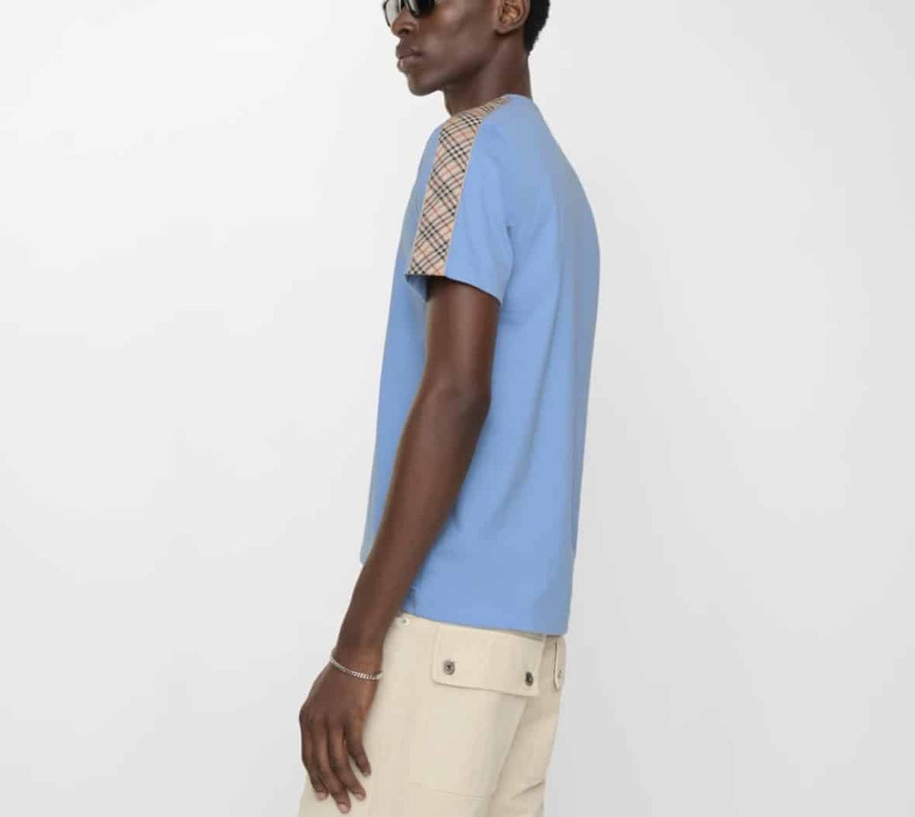 Check Trim Cotton T-shirt