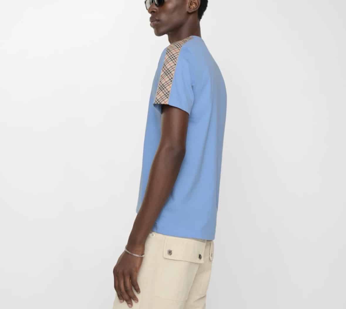 Check Trim Cotton T-shirt