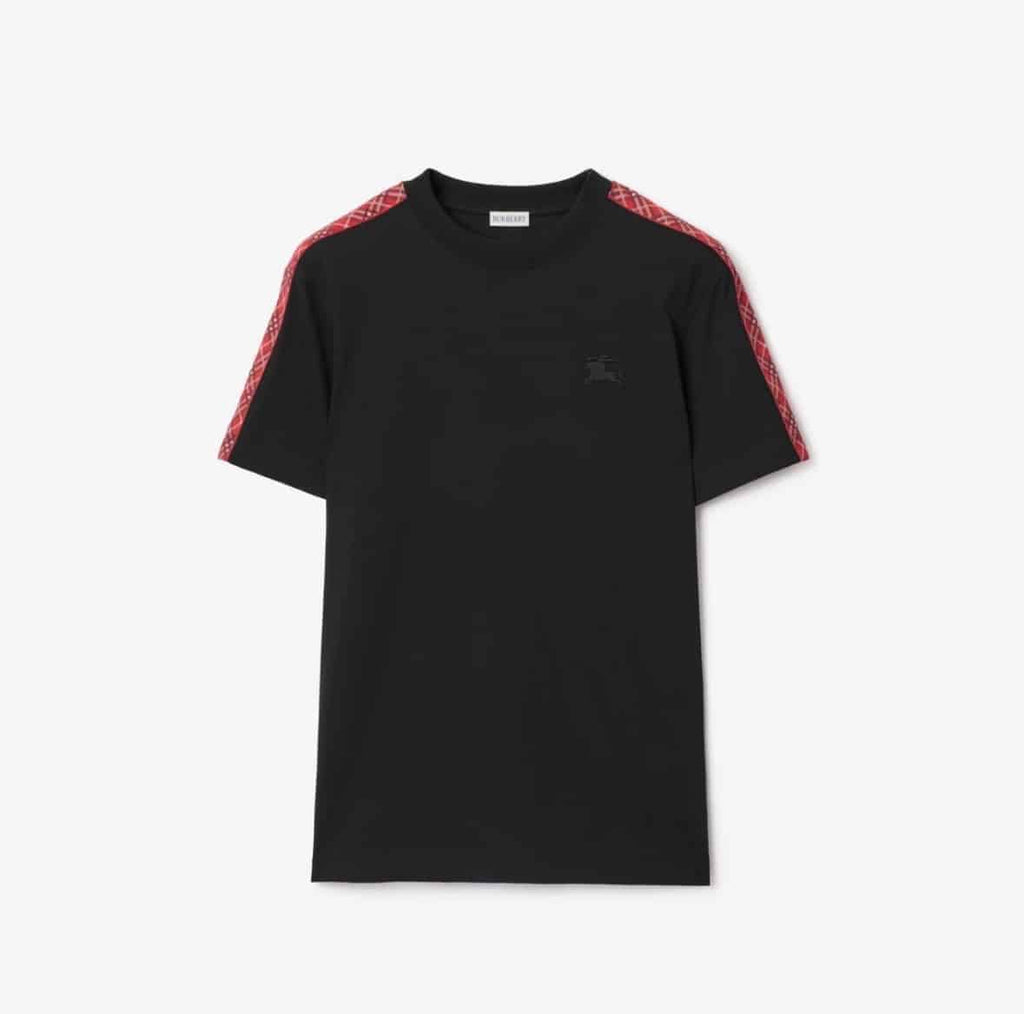 Check Trim Cotton T-shirt