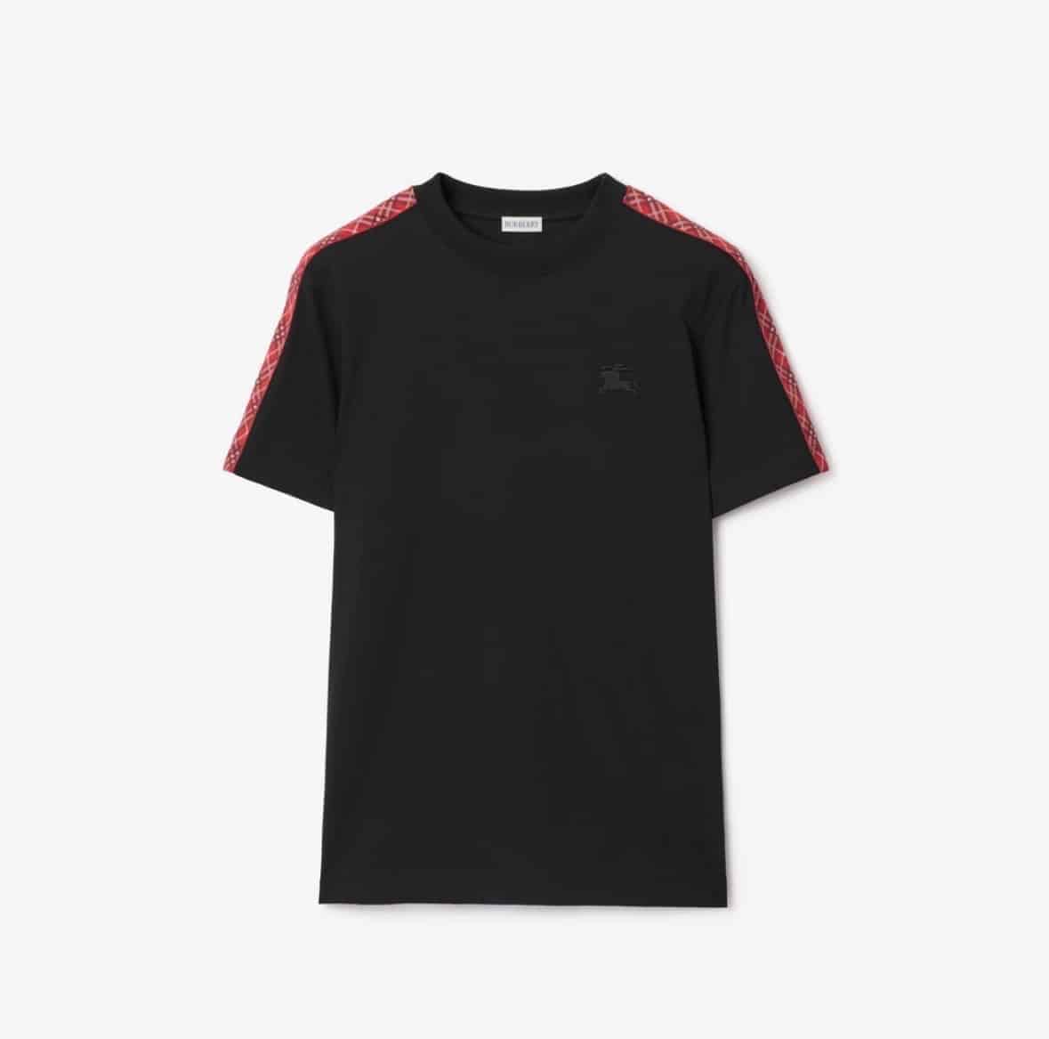Check Trim Cotton T-shirt
