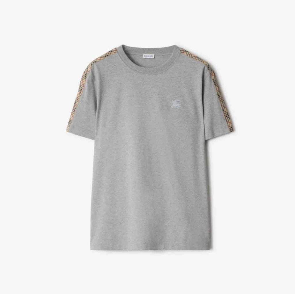 Check Trim Cotton T-shirt