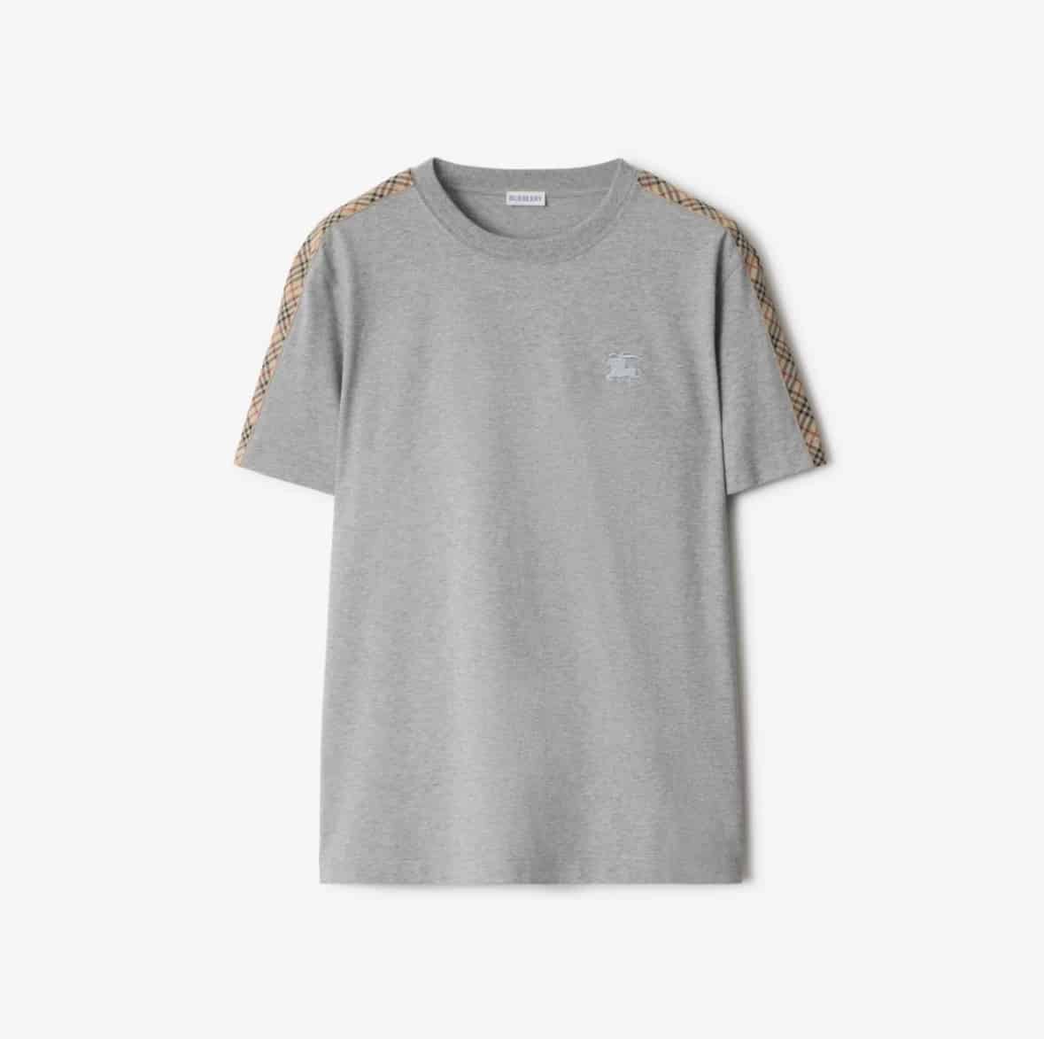 Check Trim Cotton T-shirt