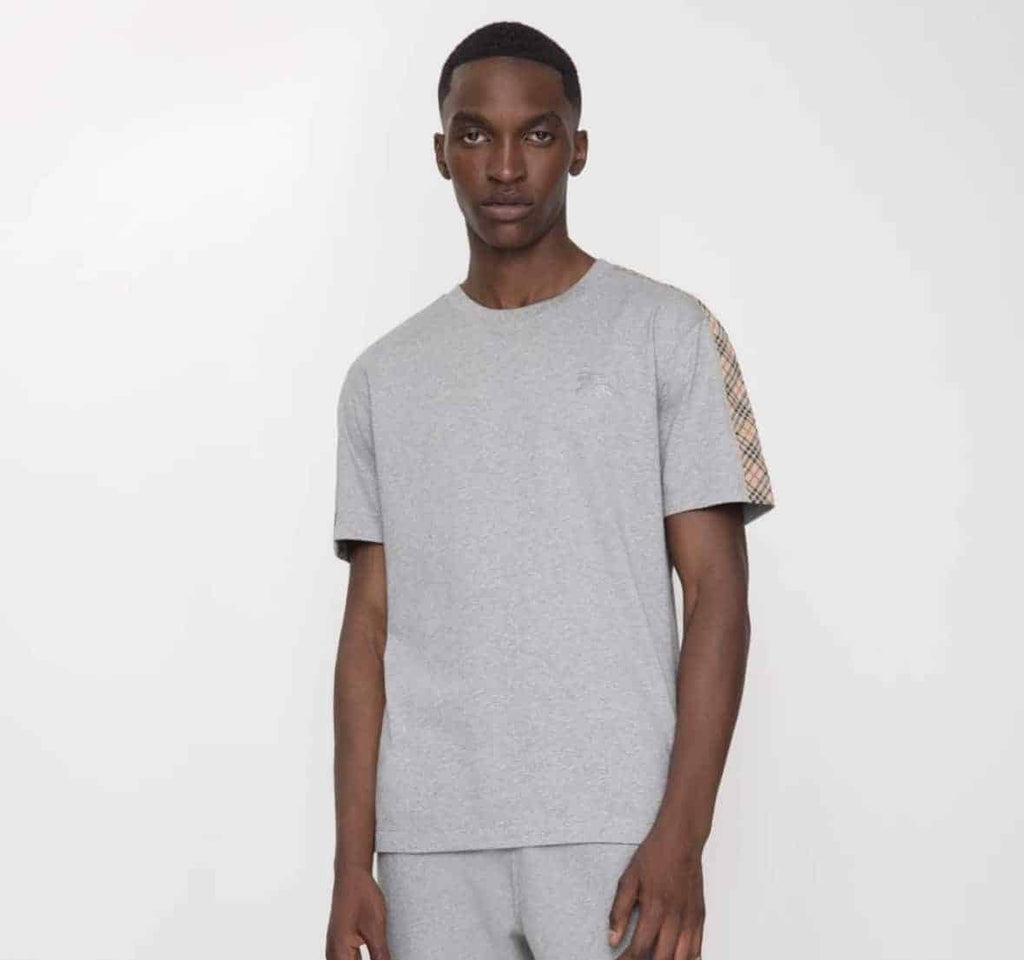 Check Trim Cotton T-shirt