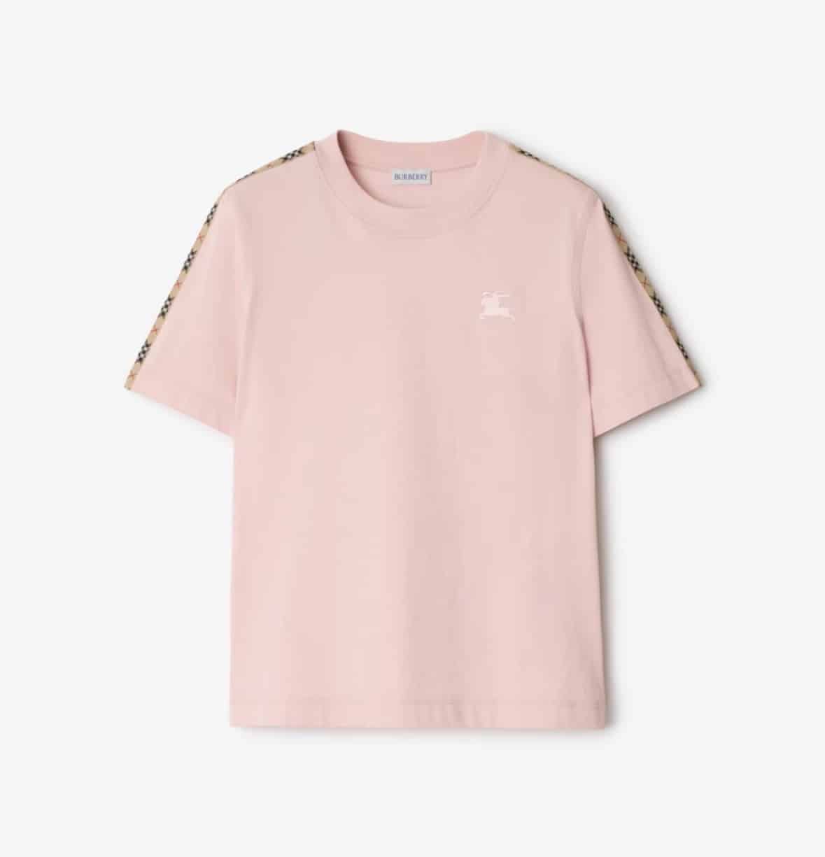 Check Trim Cotton T-shirt