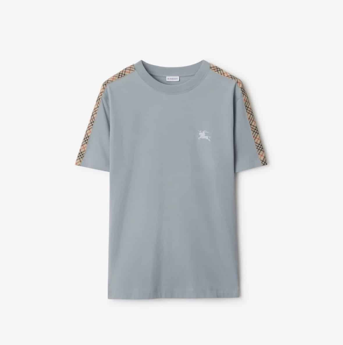 Check Trim Cotton T-shirt