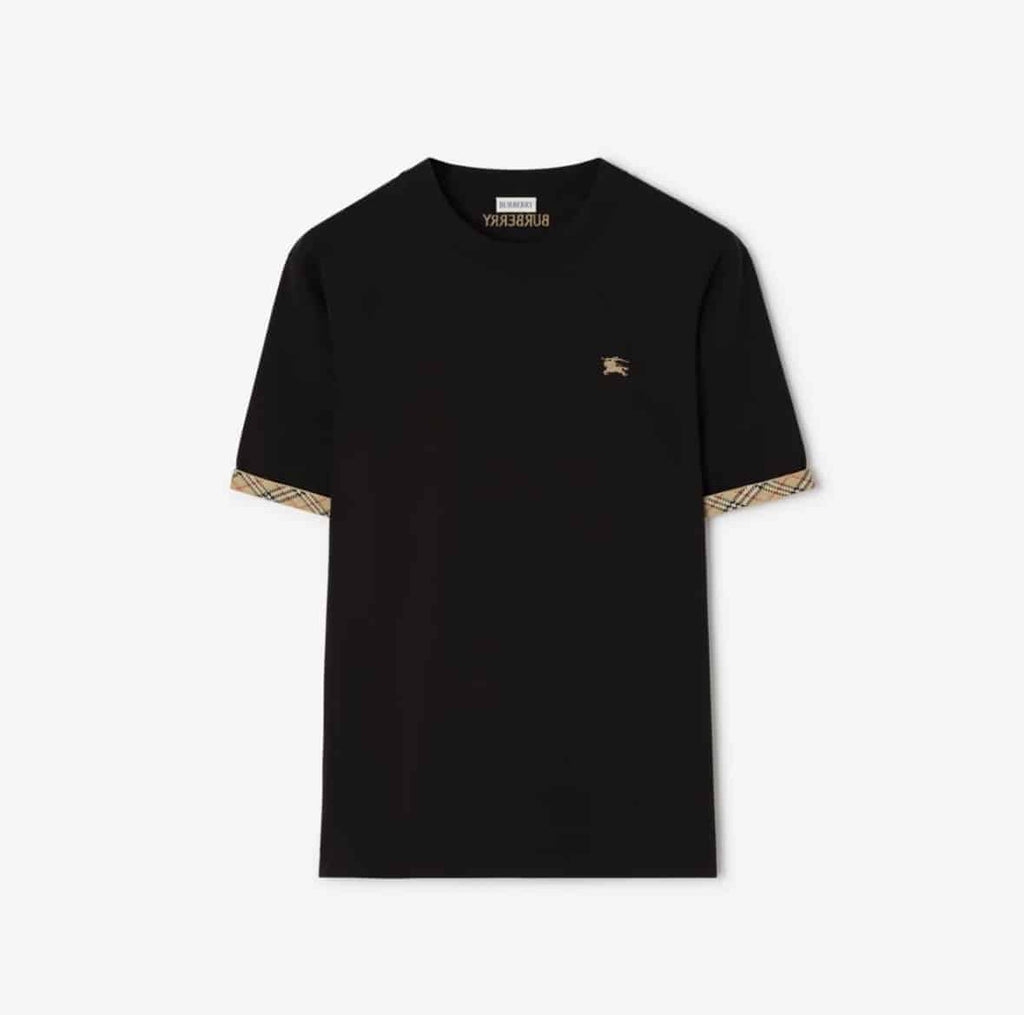 Check Trim Cotton T-shirt