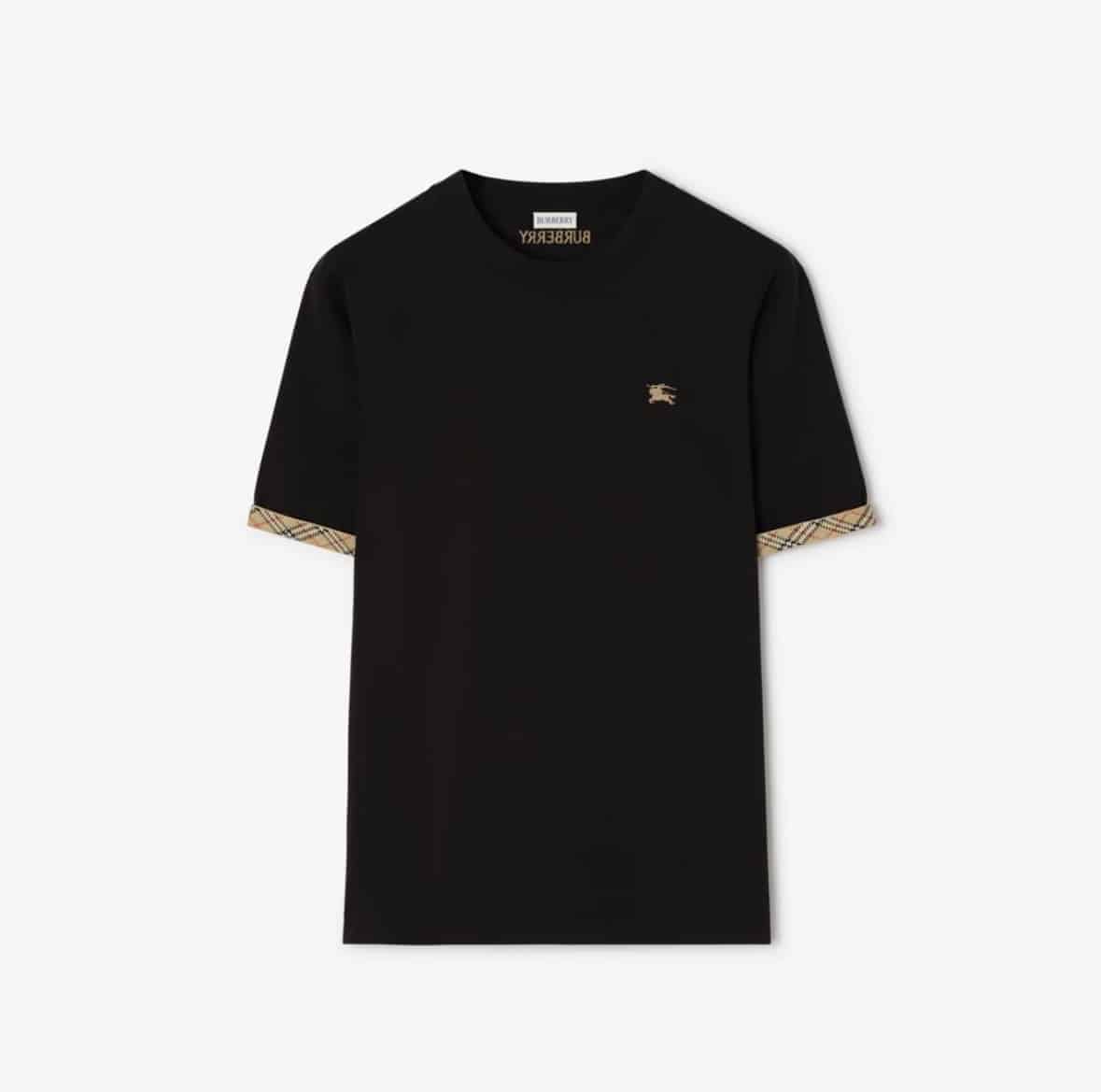 Check Trim Cotton T-shirt