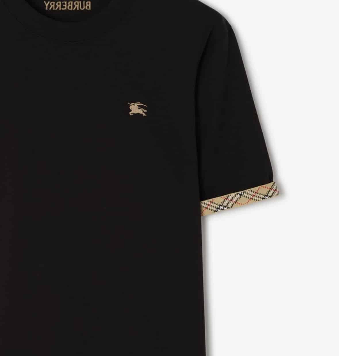 Check Trim Cotton T-shirt