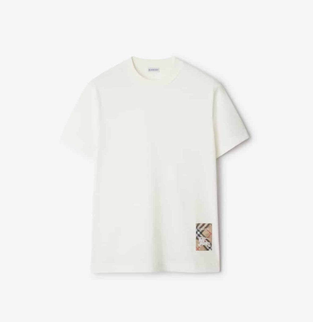 Check Label Cotton T-shirt