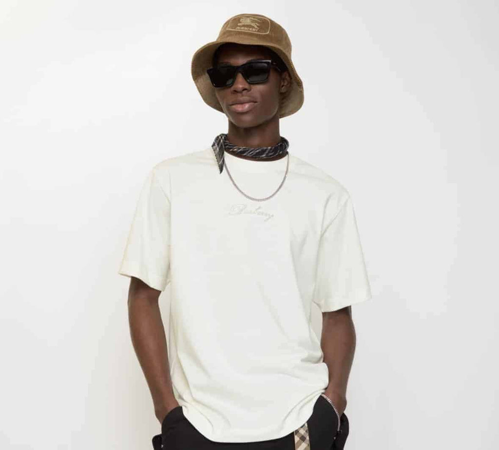 Check Cursive Logo Cotton T-shirtPrice