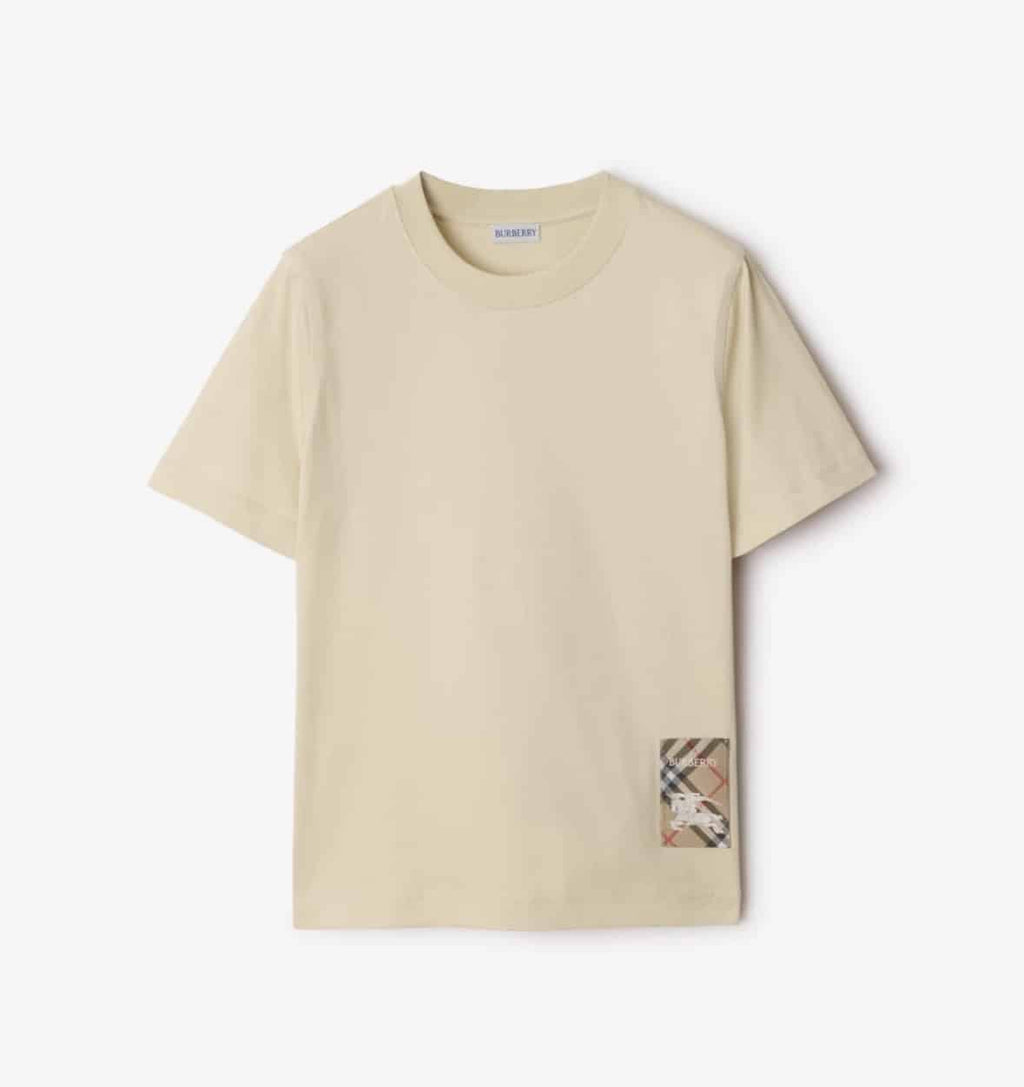 Check Label Cotton T-shirt
