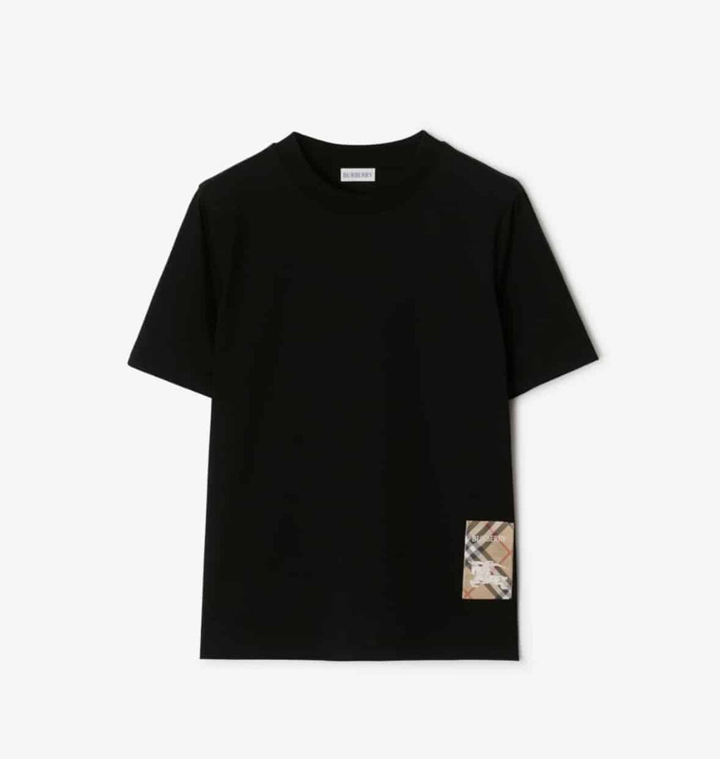 Check Label Cotton T-shirt