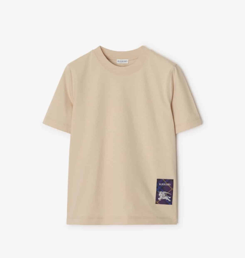 Check Label Cotton T-shirt