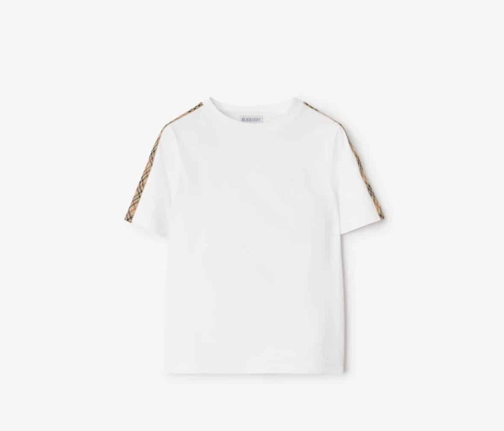 Check Trim Cotton T-shirt