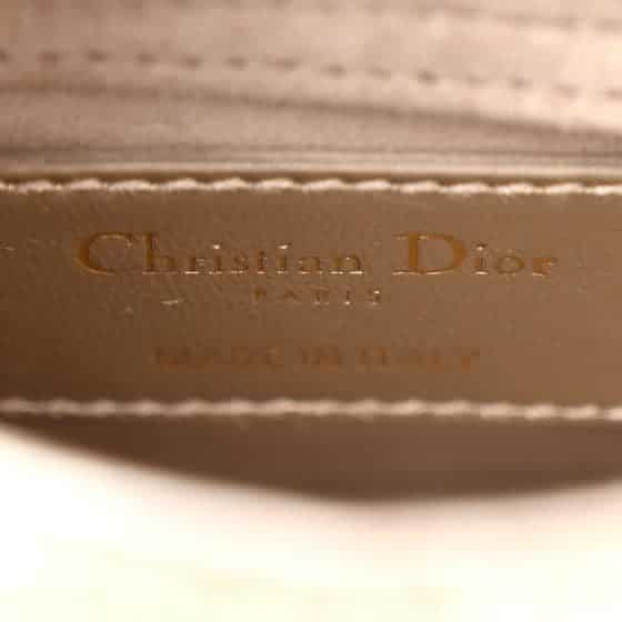 Metallic Lambskin Crystal Beaded Embroidered Micro Lady Dior Gold