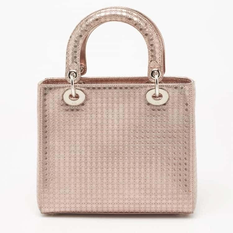 Dior Metallic Rose Gold Micro Cannage