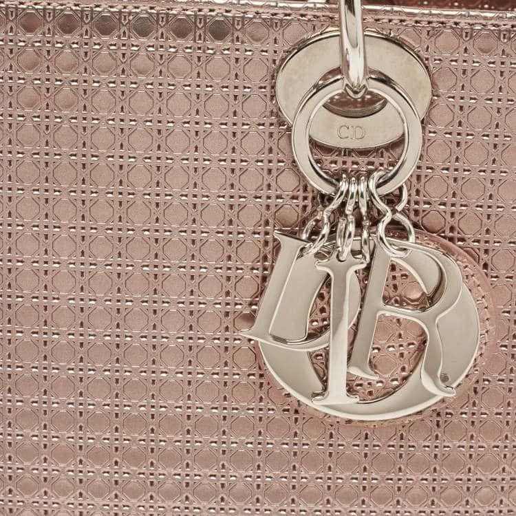 Dior Metallic Rose Gold Micro Cannage