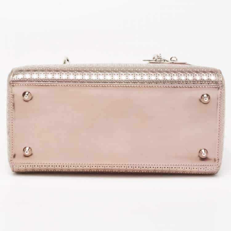 Dior Metallic Rose Gold Micro Cannage