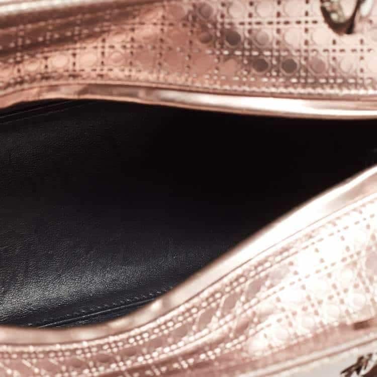 Dior Metallic Rose Gold Micro Cannage