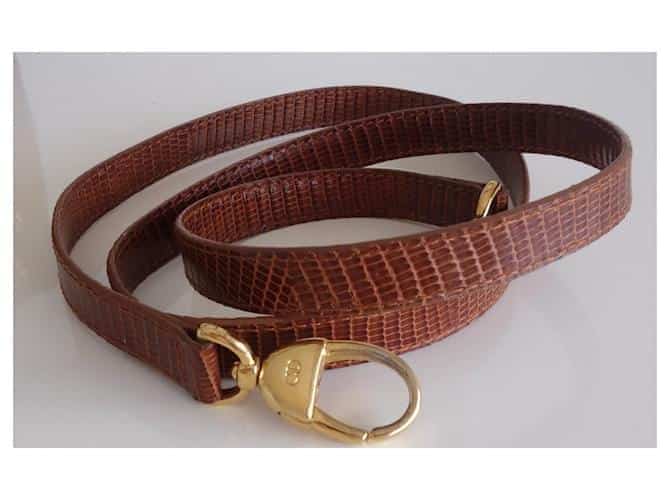 Mini Lady Dior Lizard bag Caramel