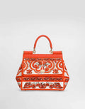 Small Sicily handbag with majolica embroidery