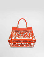 Small Sicily handbag with majolica embroidery
