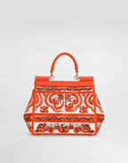 Small Sicily handbag with majolica embroidery
